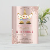 Gold Glitter Unicorn, Roos Gold Drivers op zaterda Kaart (Staand voorkant)