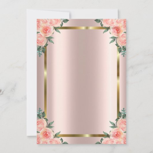 Gold Glitter Unicorn Rozen Crown Baby shower invul Kaart (Achterkant)