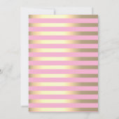 Gold Glitter Unicorn, Stripe Baby shower Invitatio Kaart (Achterkant)