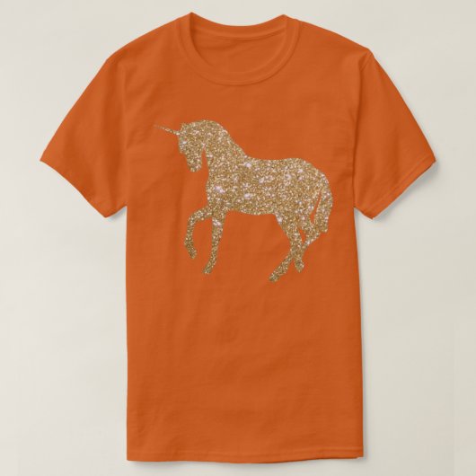 Gold Glitter Unicorn T-shirt (Design voorkant)