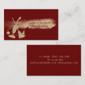 Gold Glitter Vacuum Cleaner, Broom Red Visitekaartje (Voorkant / Achterkant)