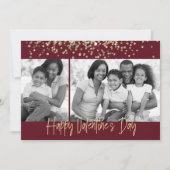 Gold Glitter Valentijnsdag zwart-wit Feestdagenkaart (Voorkant)