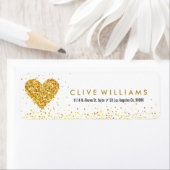 Gold Glitter Valentijnse  Hartillustratie Etiket (Insitu)