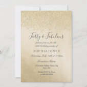 Gold Glitter Veertig en geweldige 40e verjaardag Kaart (Voorkant)