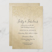 Gold Glitter Veertig en geweldige 40e verjaardag Kaart (Voorkant / Achterkant)