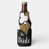 Gold Glitter Vegas Bride Custom Bottle Cooler (Fles Voorkant)