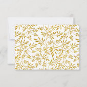 Gold glitter verlaat tak moderne bruiloft RSVP Kaartje (Achterkant)