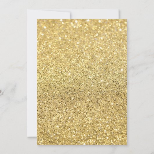 Gold Glitter Vierde verjaardag Uitnodiging (Achterkant)