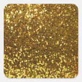 Gold Glitter Vierkante Sticker (Voorkant)
