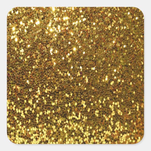 Gold Glitter Vierkante Sticker (Voorkant)