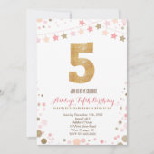 Gold Glitter vijfde uitnodiging van vrijdag (Voorkant)