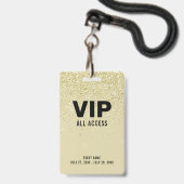Gold Glitter VIP All Access Pass Event ID Badge (Voorkant met koord)