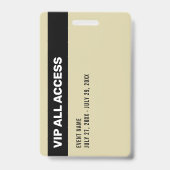 Gold Glitter VIP All Access Pass Event ID Badge (Achterkant)