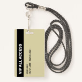 Gold Glitter VIP All Access Pass Event ID Badge (Achterkant met draagriem)