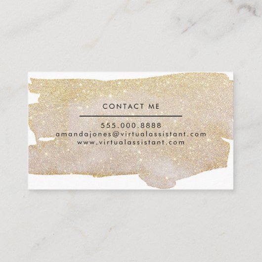 Gold Glitter Visitekaartje (Achterkant)