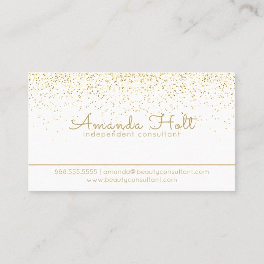 Gold Glitter Visitekaartje (Achterkant)