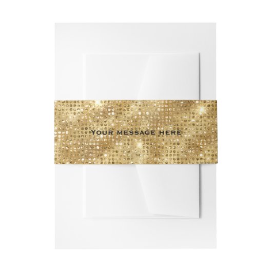 Gold Glitter Voeg je eigen tekst toe Uitnodigingen Wikkel (Voorkant Voorbeeld)