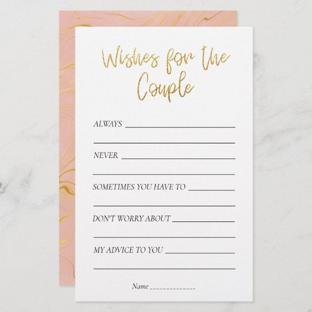 Gold Glitter Vrijgezellenfeest wenst het paar (Voorkant / Achterkant)