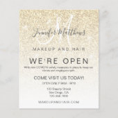 Gold Glitter We zijn open Salon COVID Safe Flyer (Voorkant)