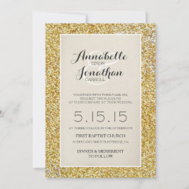 Gold Glitter Wedding Aankondiging uitnodiging