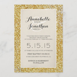 Gold Glitter Wedding Aankondiging uitnodiging