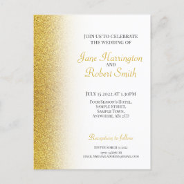 Gold Glitter Wedding Briefkaart Invite
