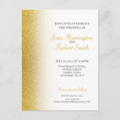 Gold Glitter Wedding Briefkaart Invite (Voorkant)
