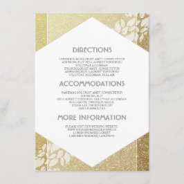 Gold Glitter Wedding Details - Informatie Informatiekaartje