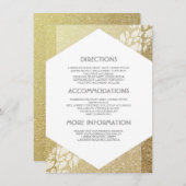 Gold Glitter Wedding Details - Informatie Informatiekaartje (Voorkant / Achterkant)