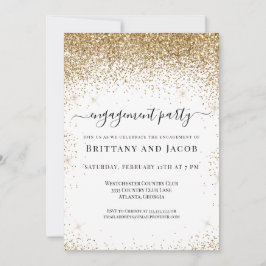 Gold Glitter Wedding Engagement Party Kaart