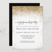Gold Glitter Wedding Engagement Party Kaart (Voorkant / Achterkant)
