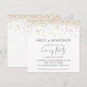 Gold Glitter Wedding Evening Party Uitnodigen Notitiekaartje (Voorkant / Achterkant)