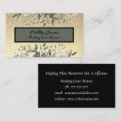 Gold Glitter Wedding Event Planner Visitekaartje (Voorkant / Achterkant)