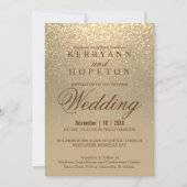 Gold Glitter Wedding Kaart (Voorkant)