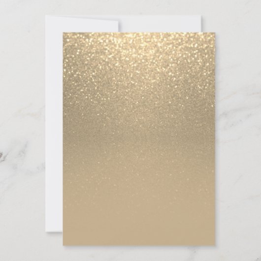 Gold Glitter Wedding Kaart (Achterkant)