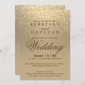 Gold Glitter Wedding Kaart (Voorkant / Achterkant)