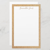 Gold Glitter Wedding Party | Gepersonaliseerd Briefpapier (Voorkant / Achterkant)