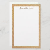 Gold Glitter Wedding Party | Gepersonaliseerd Briefpapier (Voorkant / Achterkant)