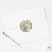Gold Glitter Wedding Photo A&L Favor Ronde Sticker (Envelop)