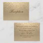 Gold Glitter Wedding Reception Kaart (Voorkant / Achterkant)