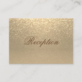 Gold Glitter Wedding Reception Kaart (Voorkant)