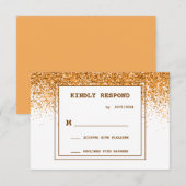 Gold Glitter Wedding RSVP Kaart (Voorkant / Achterkant)
