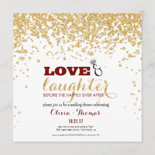 Gold Glitter Wedding Shower - Uitnodiging voor lie