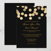 Gold Glitter Wedding Uitnodiging (Voorkant / Achterkant)