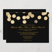 Gold Glitter Wedding Uitnodiging (Voorkant / Achterkant)