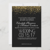 Gold Glitter Wedding Uitnodiging (Voorkant)