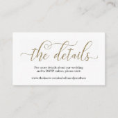Gold Glitter Wedding Website Info Enclosure Kaart (Voorkant)