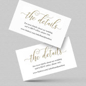 Gold Glitter Wedding Website Info Enclosure Kaart