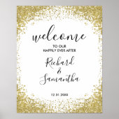 Gold Glitter WeduwWelkomstbord Poster (Voorkant)
