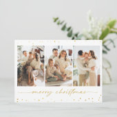 Gold Glitter-Wenskaart voor kerstfoto's Kaart (Staand voorkant)